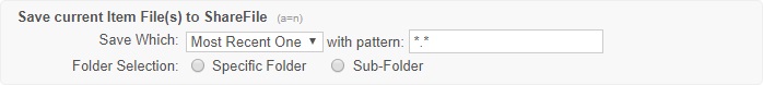 Save current Item File(s) to ShareFile action