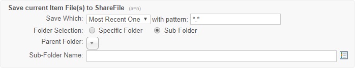 This action with the "Specific Folder" option selected